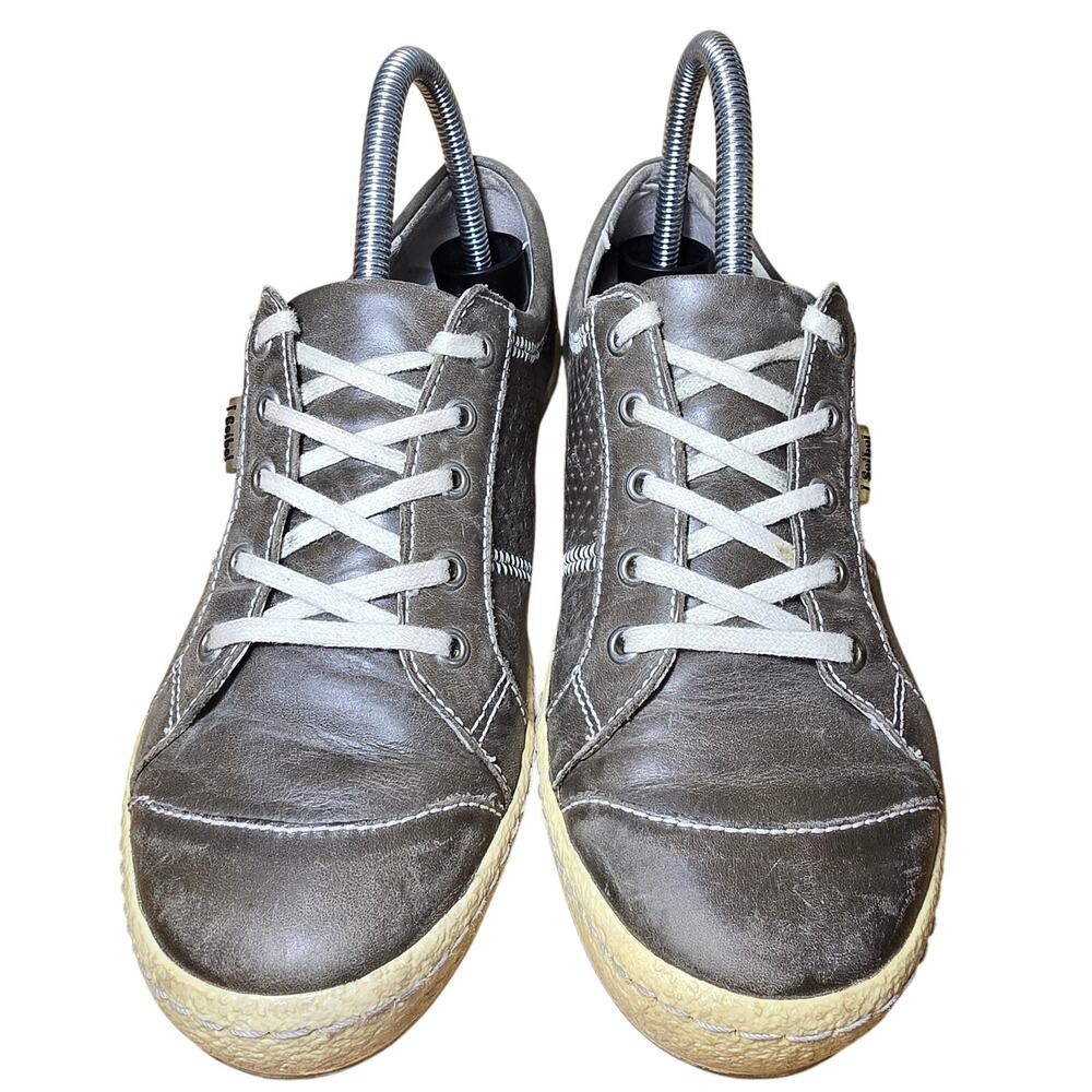Josef Seibel Caspian Gray Leather Fashion Sneakers Womens Size Eu 39 US 8